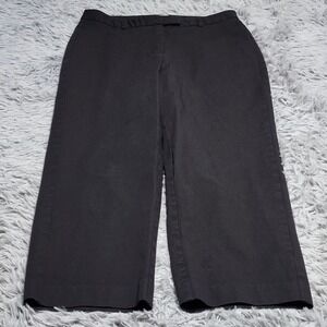 LL Bean‎ Capri Pants Womens 10 Black Cropped Cotton Blend Casual Career Stretch